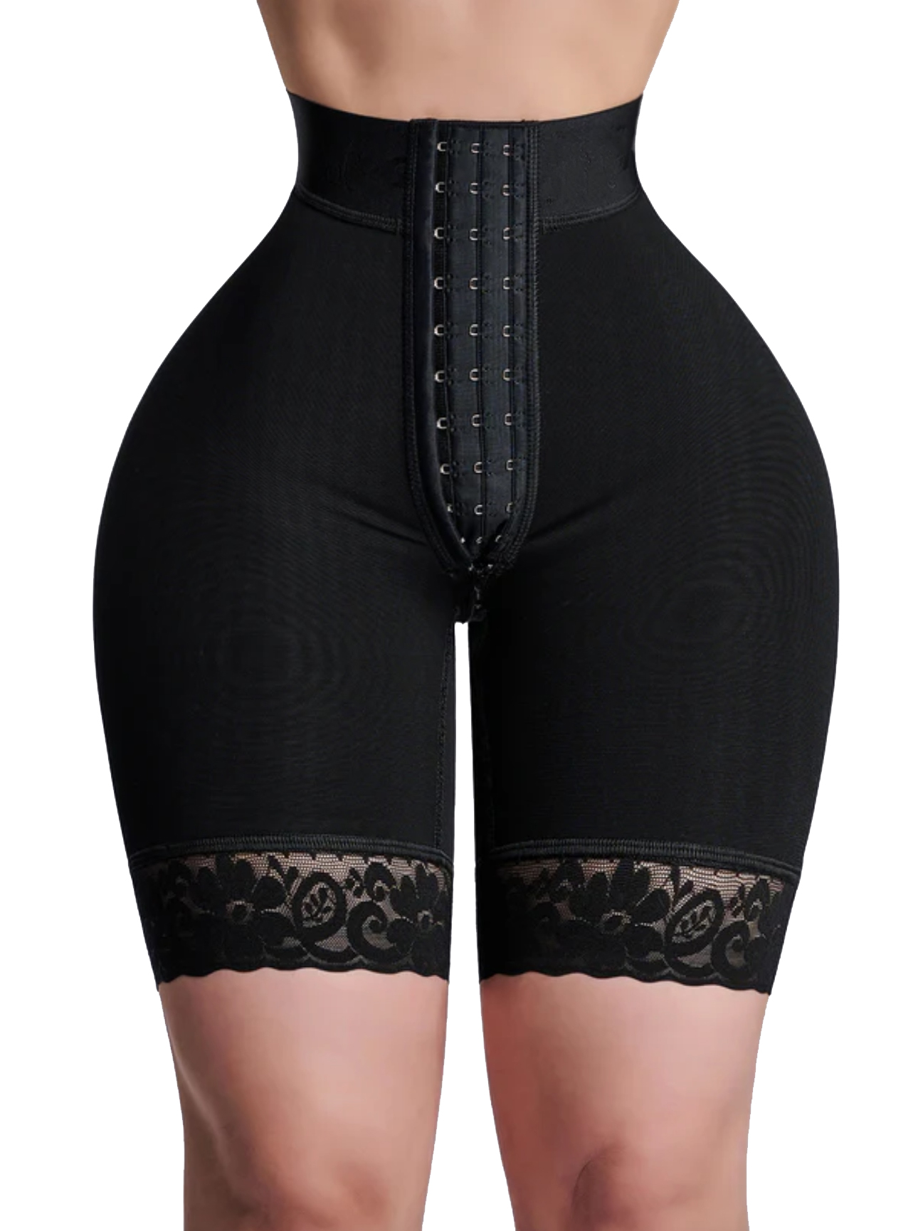 Butt Lift Short Mid Thigh  Black and Nude - Image 1
